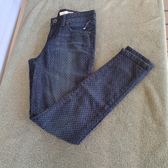 DKNY Jeans Womens 2P Blue Denim Soho Skinny Polka Dot Mid Rise Casual Pants NWT - Picture 1 of 13